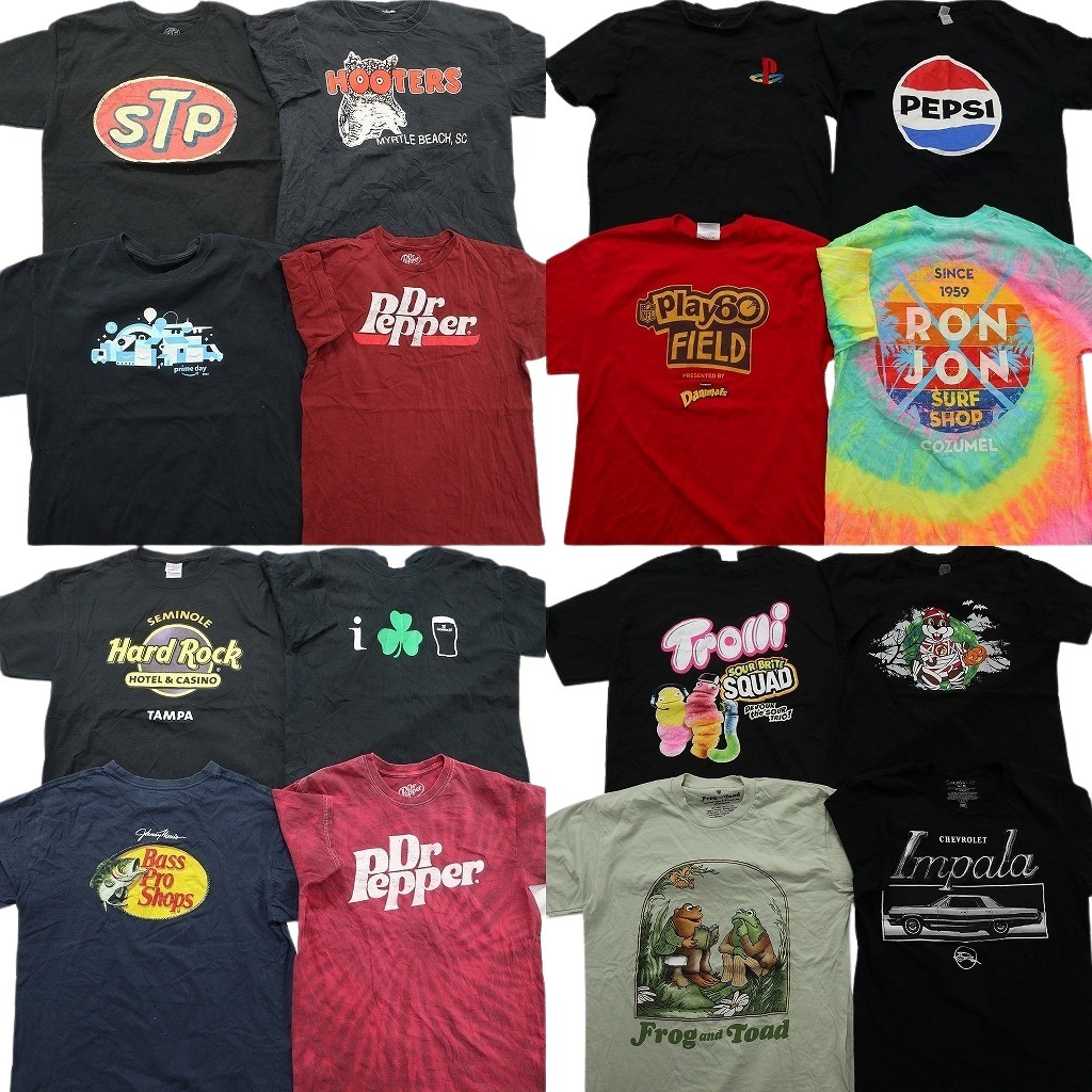 古着卸 まとめ売り 有名企業 半袖Tシャツ 16枚セット (メンズ M ) ハードロックカフェ ペプシ バスプロショップス 中古 古着 NE2272