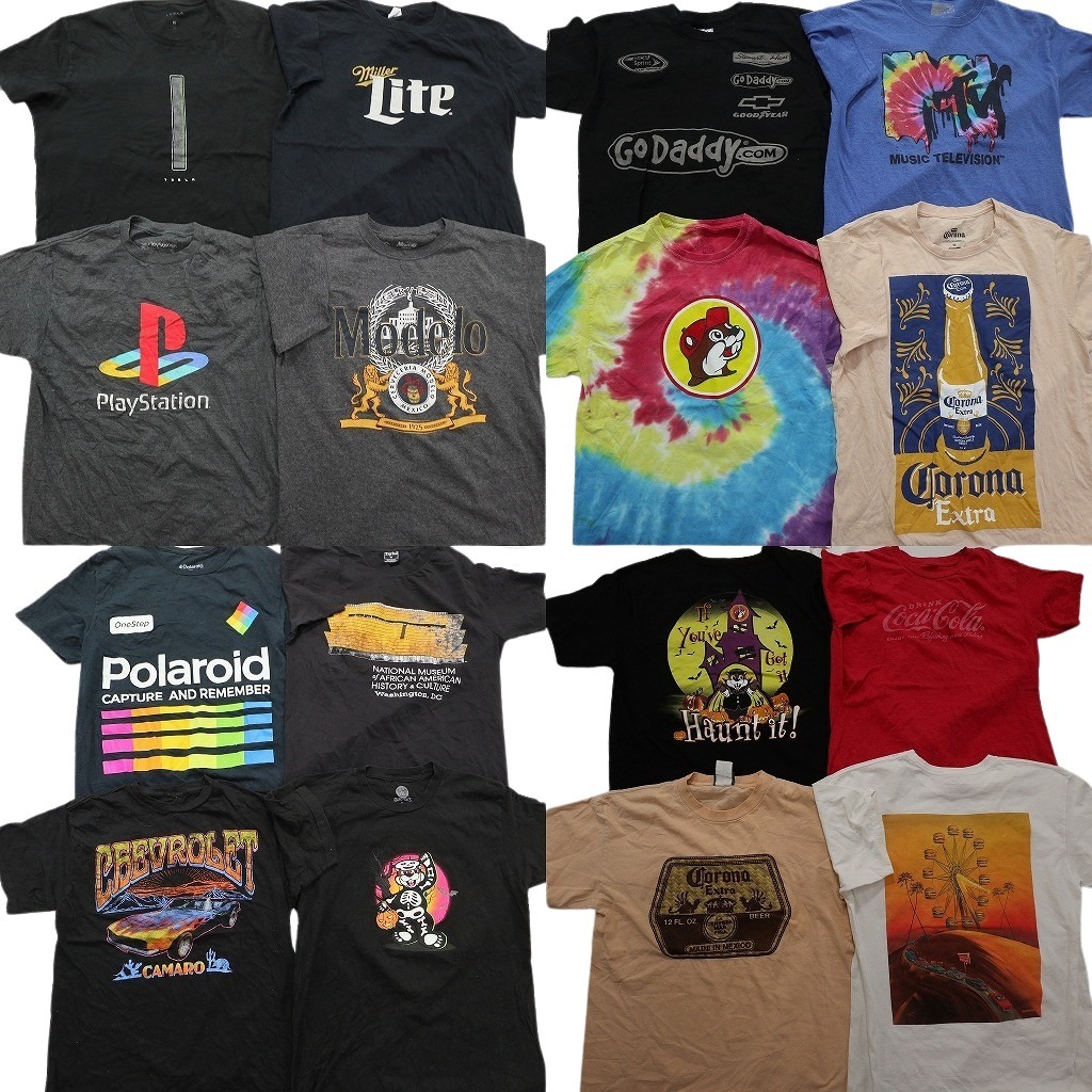 古着卸 まとめ売り 有名企業 半袖Tシャツ 16枚セット (メンズ M ) プレイステーション バッキーズ コカ・コーラ 中古 古着 NE2273