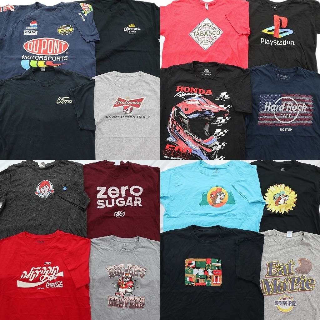 古着卸 まとめ売り 有名企業 半袖Tシャツ 16枚セット (メンズ L ) ペプシ コロナビール フォードモーター ドクターペッパー 中古 NE2462