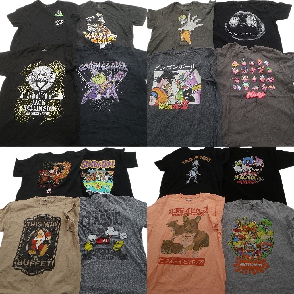 古着卸 まとめ売り キャラクター 半袖Tシャツ 16枚セット (メンズ L ) ミッキー ナルト ドラゴンボール サンリオ 中古 古着 NE2569 13,950円
