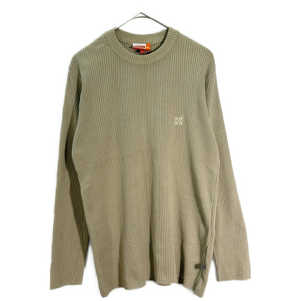 OXBOW オックスボウ リブニット コットンセーター ベージュ(メンズ XL)中古 古着 X8173