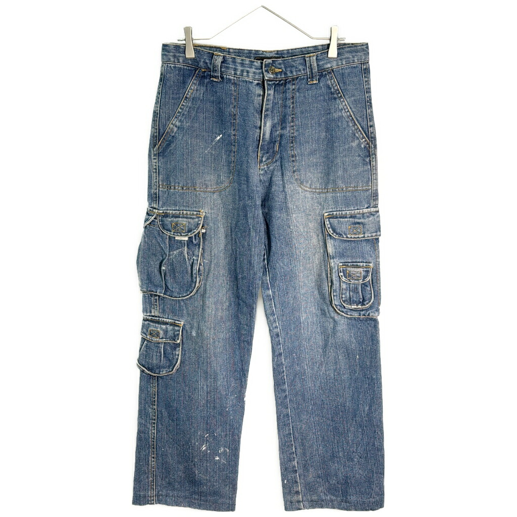FEILIDA デニムカーゴパンツ ブルー(メンズ 46)中古 古着 X8181 6,105円