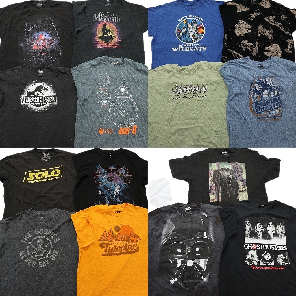 古着卸 まとめ売り 映画・ドラマ 半袖Tシャツ 15枚セット (メンズ 2XL ) ホラー ゴーストバスターズ スターウォーズ 中古 古着 NE2679