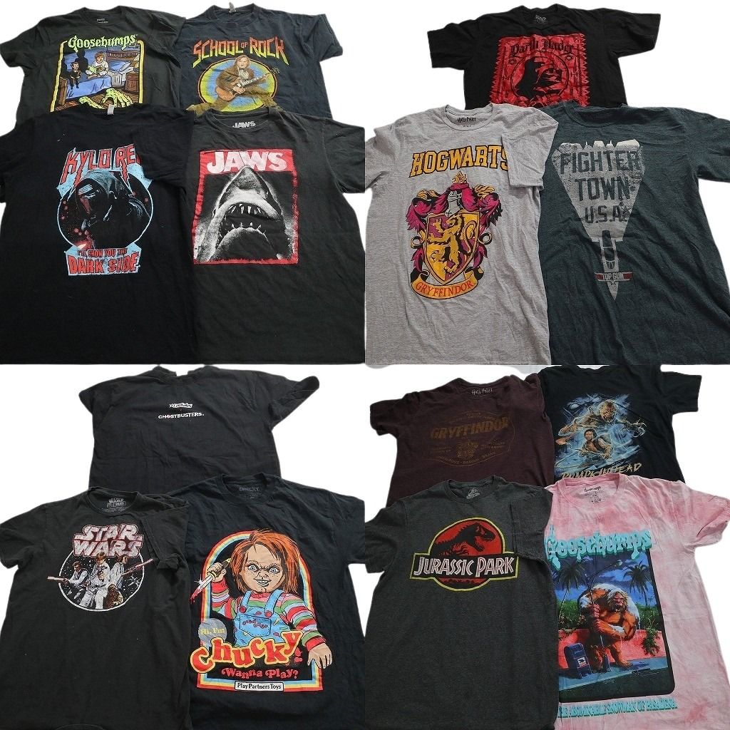 古着卸 まとめ売り 映画・ドラマ 半袖Tシャツ 14枚セット (メンズ M ) スターウォーズ ジュラシックパーク ハリーポッター中古 古着 NE2698