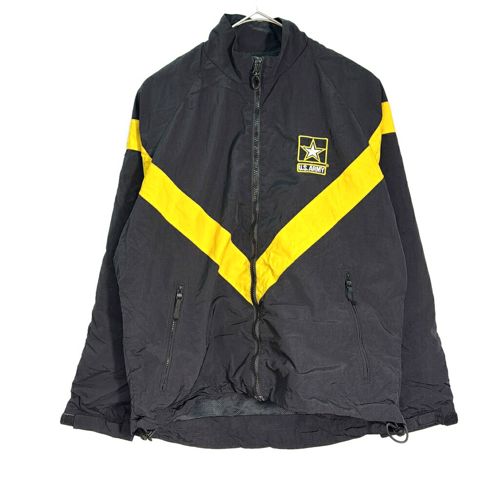 米軍実物 U.S.ARMY APFU トレーニングジャケット ミリタリー ブラック(メンズ SMALL SHORT)中古 古着 X8431