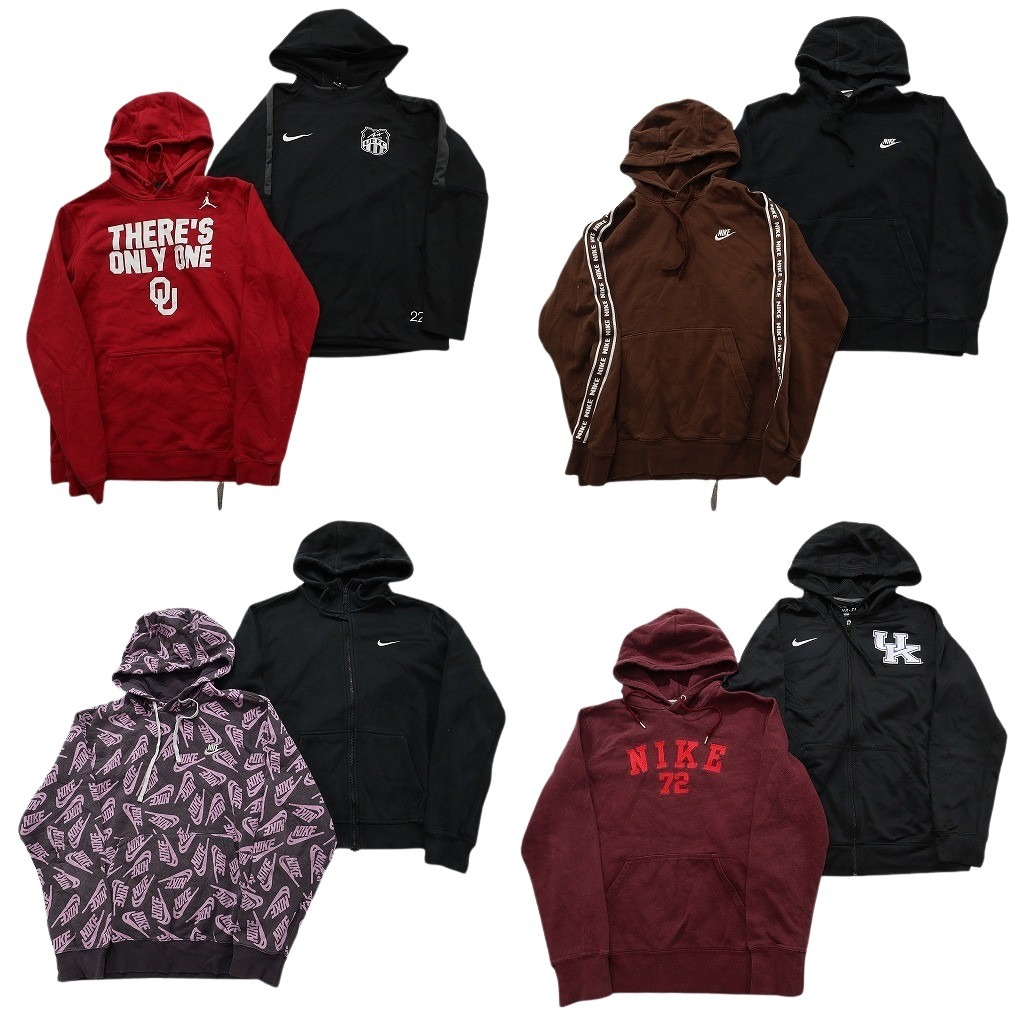 古着卸 まとめ売り ナイキ NIKE スウェット 8枚セット (メンズ M ) フーディー ジップパーカー 総柄 アーチロゴ 中古 古着 NE2916