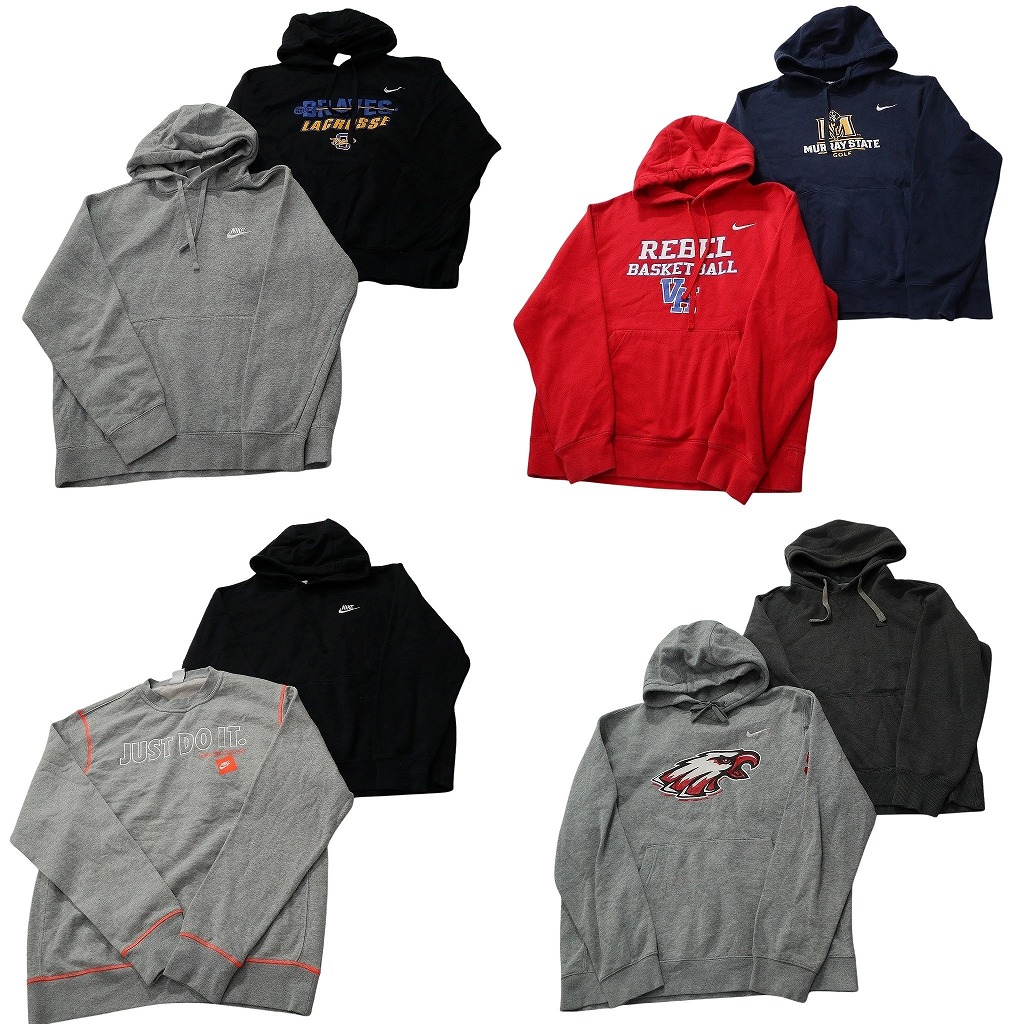 古着卸 まとめ売り ナイキ NIKE スウェット 8枚セット (メンズ M ) フーディー カレッジ風 スウォッシュロゴ 中古 古着 NE2933