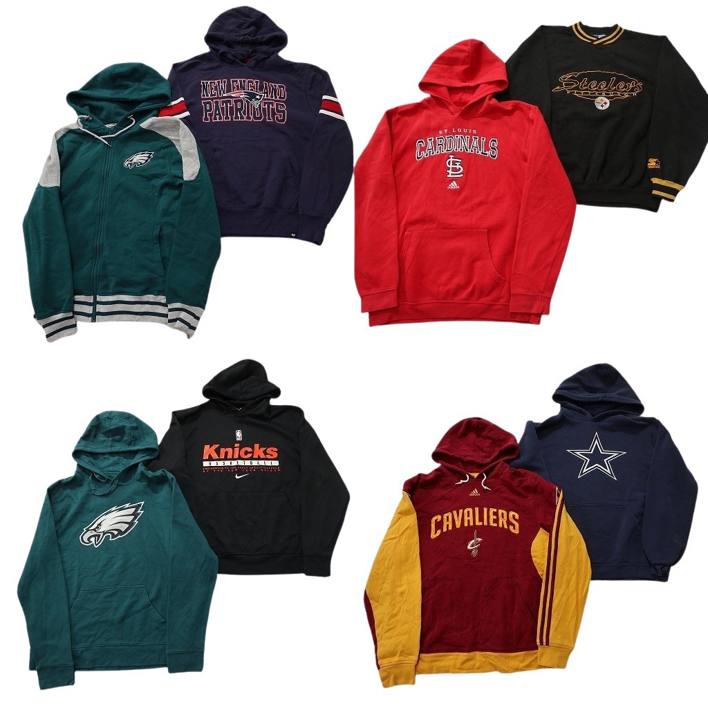 古着卸 まとめ売り プロチーム スウェット 8枚セット ( メンズ M ) ナイキ NFL MLB スティーラーズ カウボーイズ 中古 古着 NE3269 8,208円