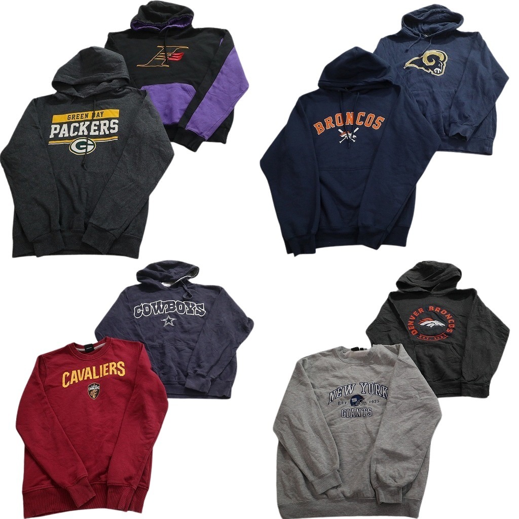 古着卸 まとめ売り プロチーム スウェット 8枚セット ( メンズ S ) NBA NFL カウボーイズ パッカーズ 中古 古着 NE3292