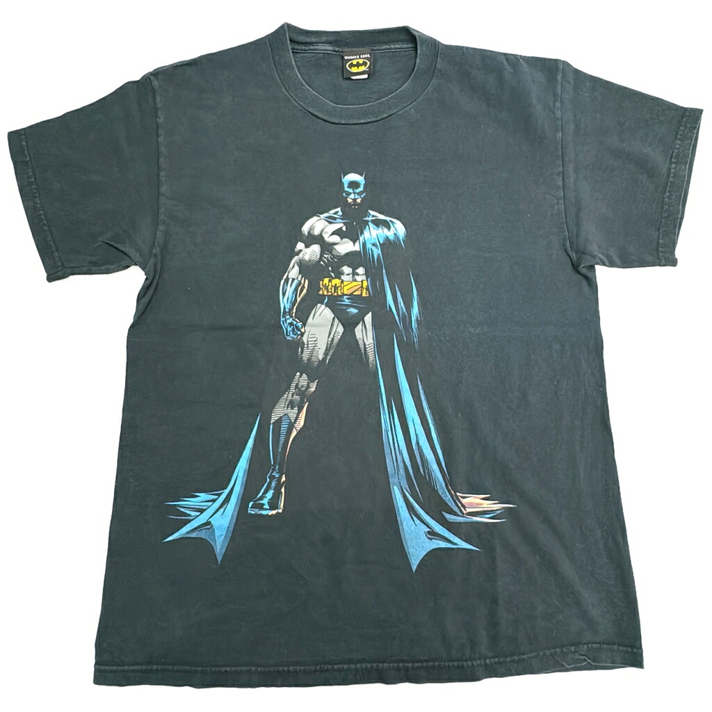 00年代 USA製 WARNER BROS ワーナーブラザーズ BATMAN バットマン Ｔシャツ キャラクター ブラック(メンズ MEDIUM)中古 古着 X8714