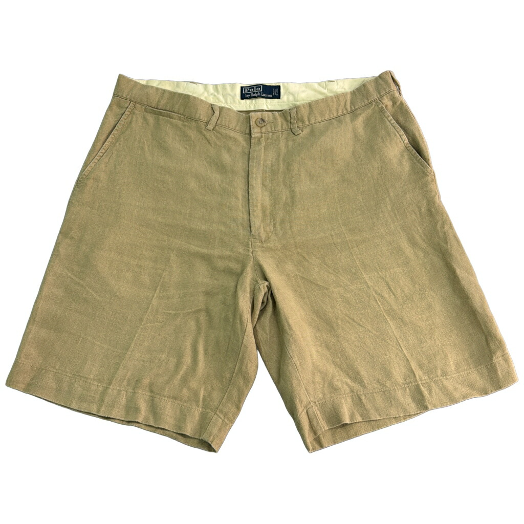Polo by Ralph Lauren ポロ ラルフローレン リネンショートパンツ ベージュ(メンズ W38)中古 古着 X8854