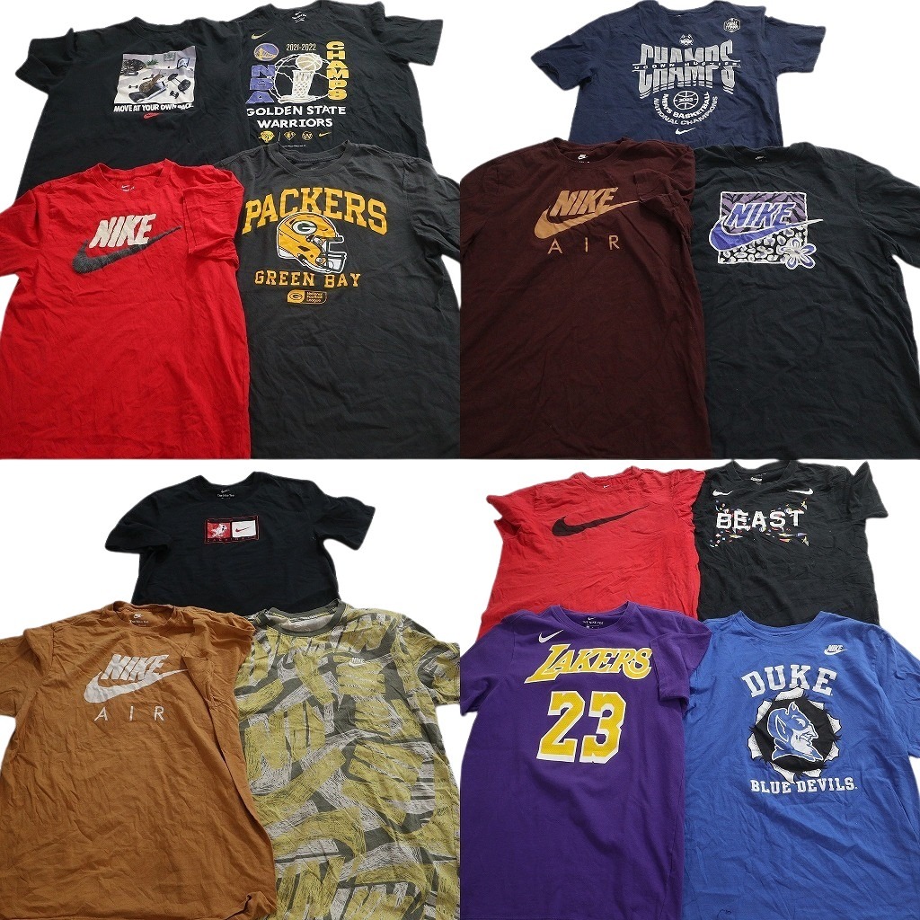 古着卸 まとめ売り ナイキ Tシャツ 14枚セット ( メンズ M ) NBA プロチーム レイカーズ スウォッシュロゴ 中古 古着 NE3479