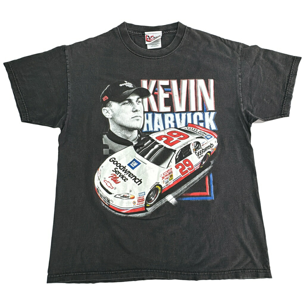 CHASE AUTHENTICS チェイス オーセンティック NASCAR ナスカー レーシングＴシャツ ブラック(メンズ L)中古 古着 X9060