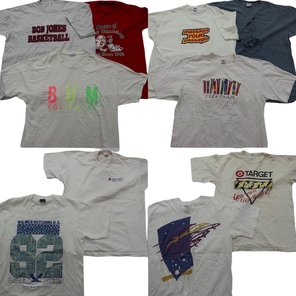 古着卸 シングル Tシャツ 10枚セット ( メンズ XL ) ディズニー ラッセル USA製 フルーツオブザルーム キャラクター 中古 古着 NE3575