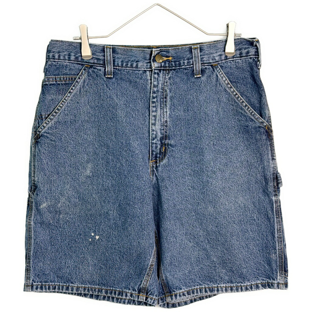 Carhartt カーハート デニム ペインターショートパンツ ペンキ ブルー(メンズ W32)中古 古着 X9157