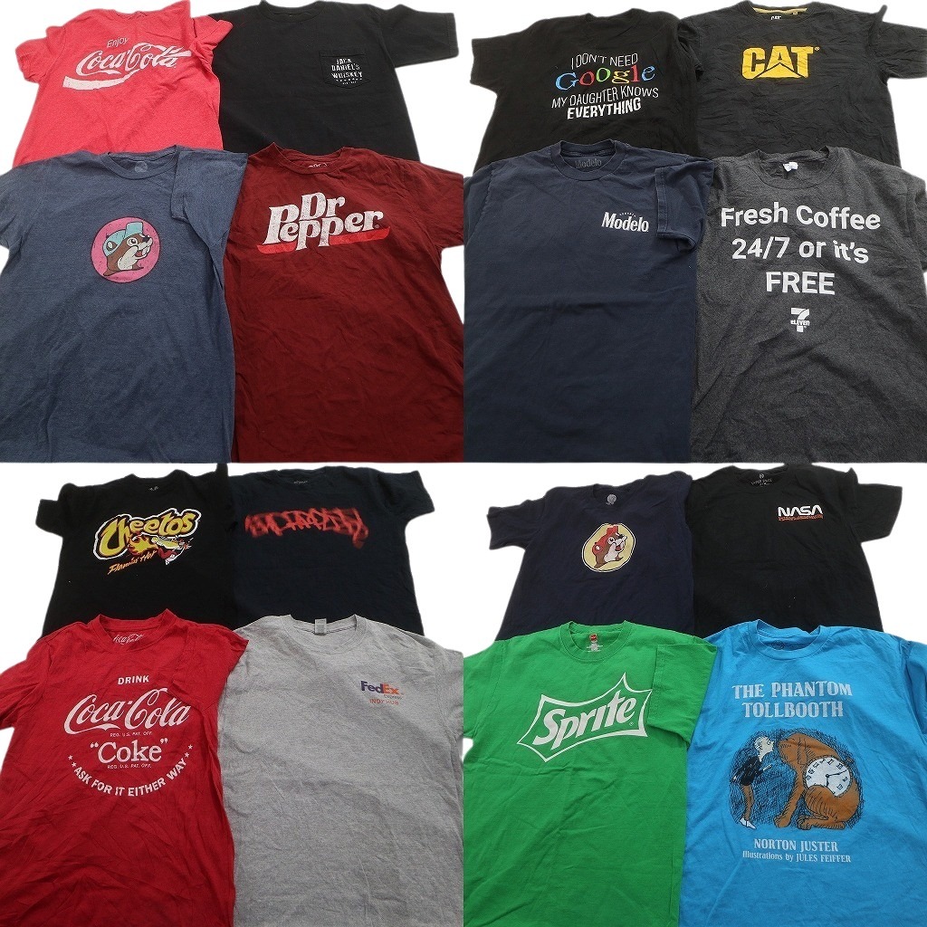 古着卸 まとめ売り 有名企業 Tシャツ 16枚セット ( メンズ M ) コカ・コーラ ドクターペッパー NASA Google バッキーズ 中古 古着 NE3703