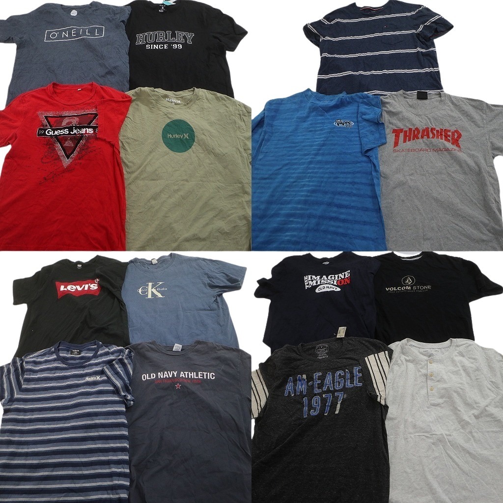 古着卸 まとめ売り ブランドMIX Tシャツ 15枚セット ( メンズ L ) トミーヒルフィガー リーバイス カルバンクライン 中古 古着 NE3891