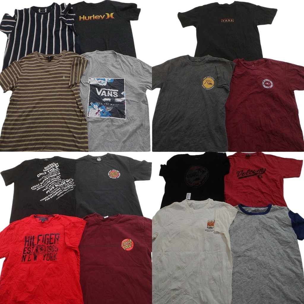古着卸 まとめ売り ブランドMIX Tシャツ 15枚セット ( メンズ M ) VANS ディーゼル クイックシルバー アメリカンイーグル 中古 古着 NE3898