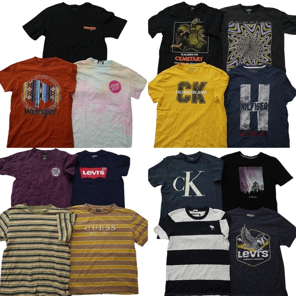 古着卸 まとめ ブランドMIX Tシャツ 15枚セット ( メンズ XS/S ) リーバイス トミー カルバンクライン オールドネイビー 中古 古着 NE3901