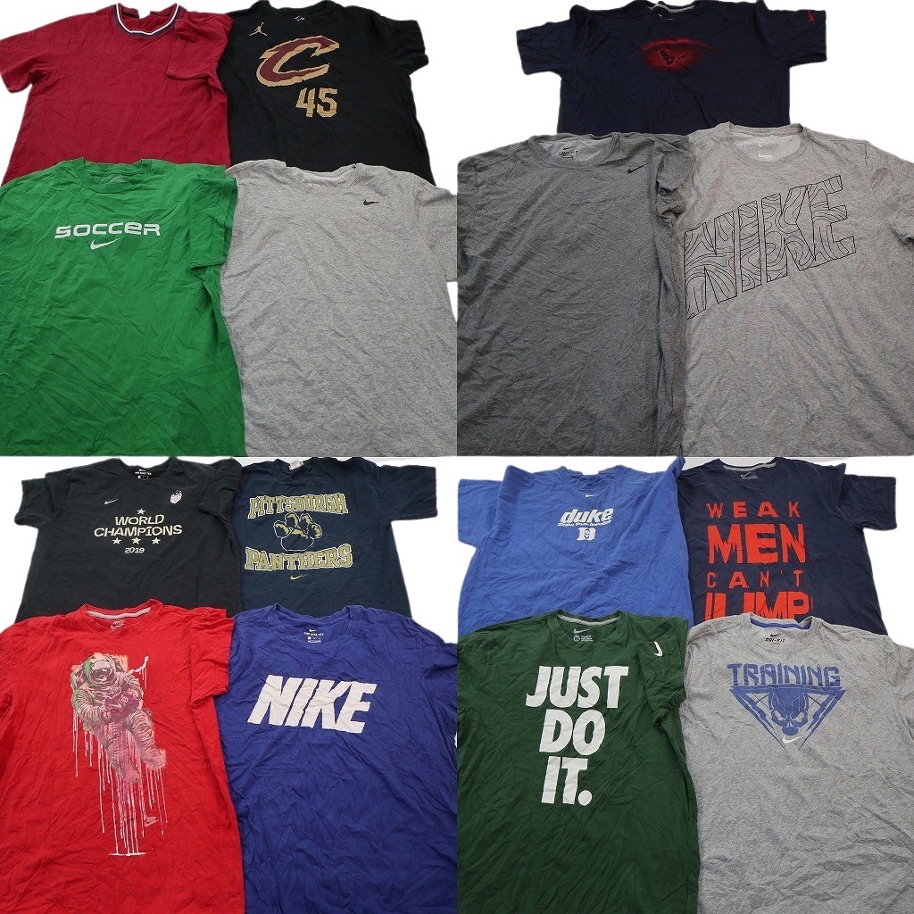 古着卸 まとめ売り NIKE ナイキ Tシャツ 15枚セット ( メンズ XL ) ジョーダン カレッジ風 ワンポイント プロチーム NFL 中古 古着 NE4276