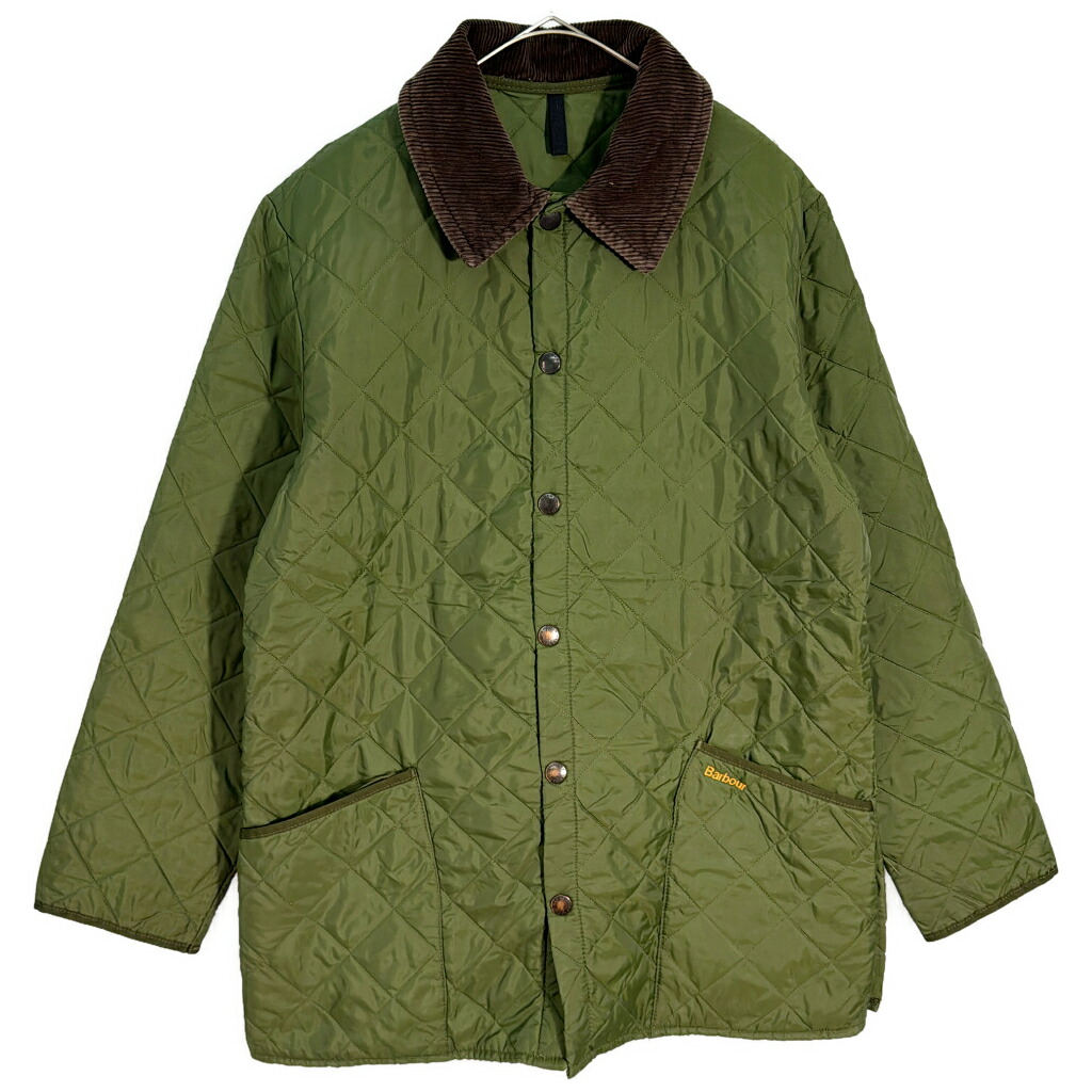 00年代 イングランド製 Barbour バブアー LIDDESDALE リッズデイル キルティングジャケット グリーン(メンズ MEDIUM)中古 古着 X9631｜YAMAHISA USEDCLOTHINGSHOP