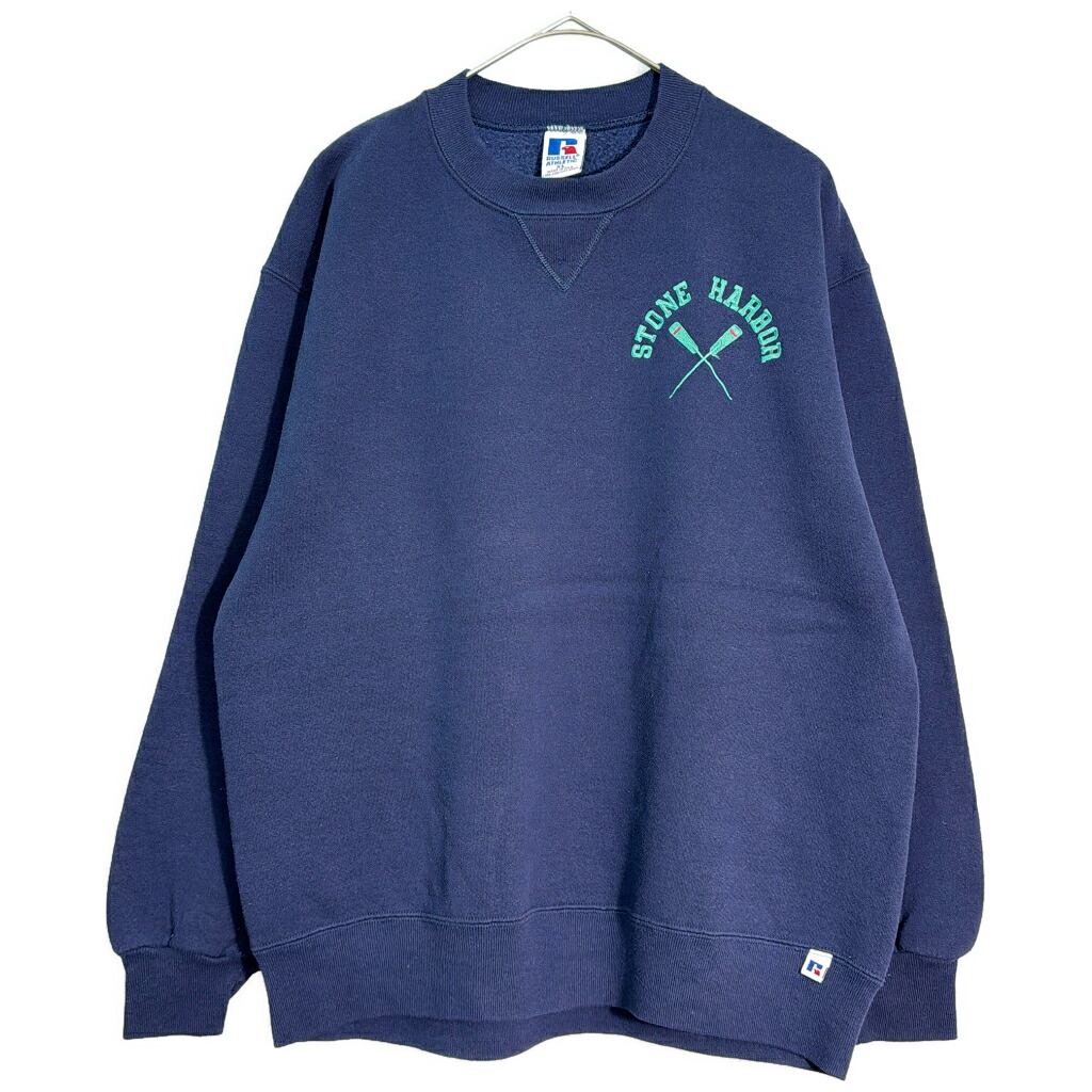 90年代 USA製 RUSSELL ATHLETIC ラッセル スウェット ネイビー(メンズ XL)中古 古着 X9908｜YAMAHISA USEDCLOTHINGSHOP
