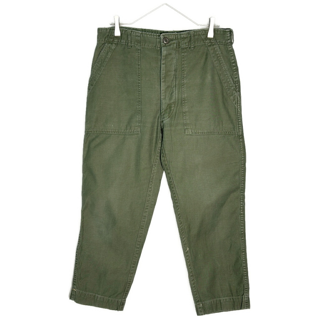 60年代 米軍実物 U.S.ARMY ベイカーパンツ ヴィンテージ ミリタリー オリーブ(メンズ W34 L29)中古 古着 Y2073｜YAMAHISA USEDCLOTHINGSHOP