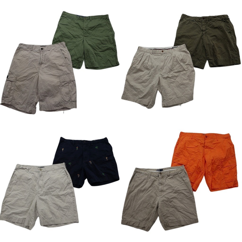 古着卸 まとめ売り ラルフローレン ショートパンツ 8枚セット ( メンズ 38 ) カーゴ フラガール ヤシの木 タック 中古 古着 NE9232｜YAMAHISA USEDCLOTHINGSHOP