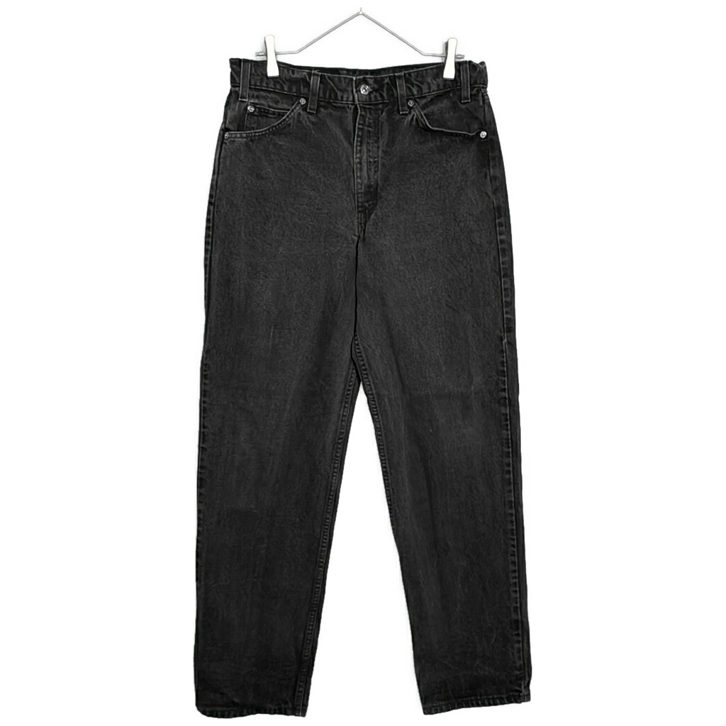 90年代 USA製 Levi's リーバイス 550 デニムパンツ オレンジタブ 後染め ブラック(メンズ W34 L32)中古 古着 Y3879｜YAMAHISA USEDCLOTHINGSHOP