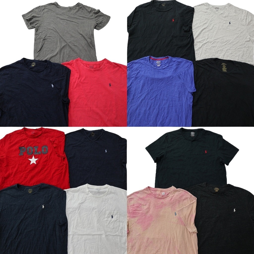 古着卸 まとめ売り ラルフローレン Tシャツ 14枚セット ( メンズ XL ) Ｖネック ポケット付き ホワイト ネイビー ポロ 中古 古着 NF0437｜YAMAHISA USEDCLOTHINGSHOP 17,111円