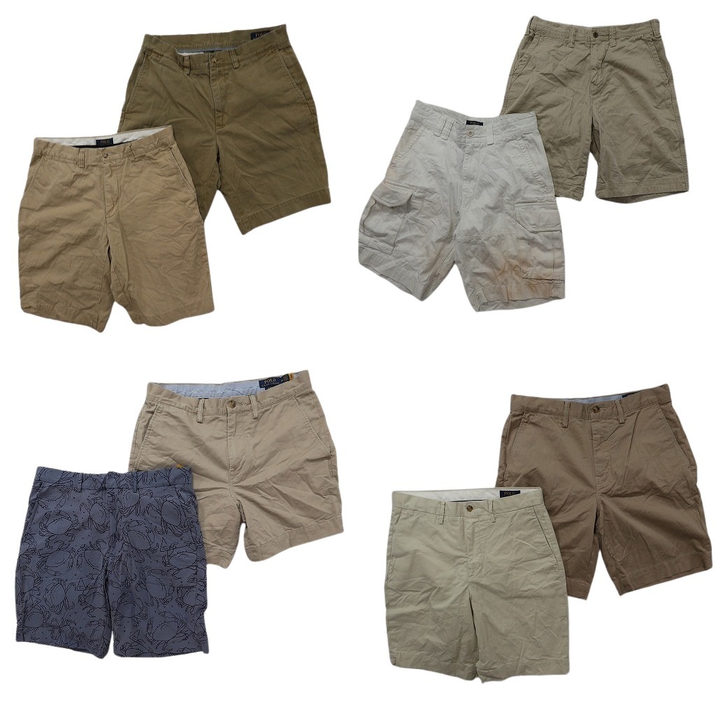 古着卸 まとめ売り ラルフローレン ショートパンツ 8枚セット ( メンズ 30 ) モチーフ 生き物 カーゴ ベージュ ホワイト 中古 古着 NF0767｜YAMAHISA USEDCLOTHINGSHOP