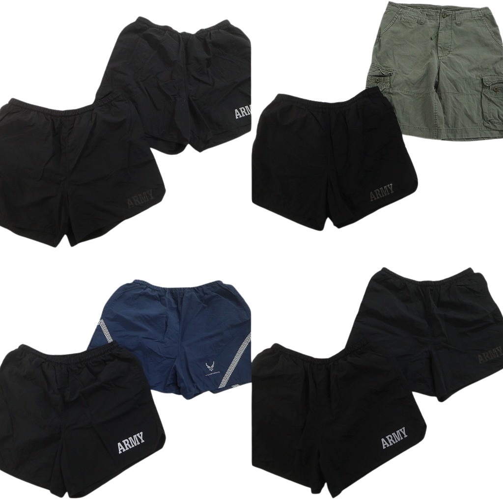 古着卸 まとめ売り ミリタリー ショートパンツ 8枚セット ( メンズ XL ) ARMY AIRFORCE ネイビー カーゴ トレーニングショーツ 中古 NF1264｜YAMAHISA USEDCLOTHINGSHOP 10,256円