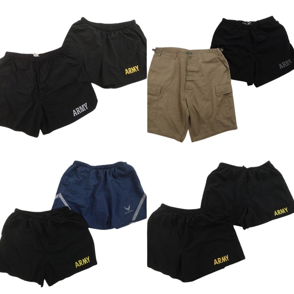 古着卸 まとめ売り ミリタリー ショートパンツ 8枚セット ( メンズ L ) ARMY AIRFORCE カーゴ トレーニングショーツ 中古 古着 NF1270｜YAMAHISA USEDCLOTHINGSHOP