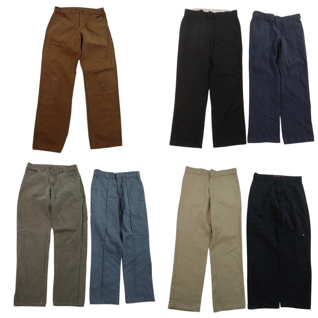 古着卸 まとめ売り ディッキーズ パンツ 7枚セット ( メンズ 33/32 ) ペインター ワーク センタープレス ダブルニー 中古 古着 NF1881｜YAMAHISA USEDCLOTHINGSHOP 8,953円
