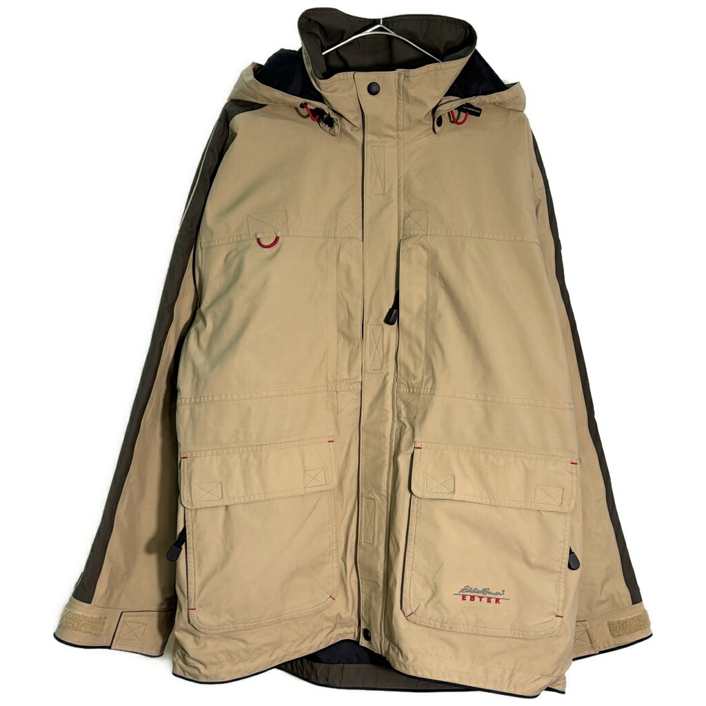 90年代 Eddie Bauer EBTEK エディー・バウアー GORE-TEXマウンテンパーカーアウトドア ベージュ (メンズ M)中古 古着 Y5232|YAMAHISA USEDCLOTHINGSHOP