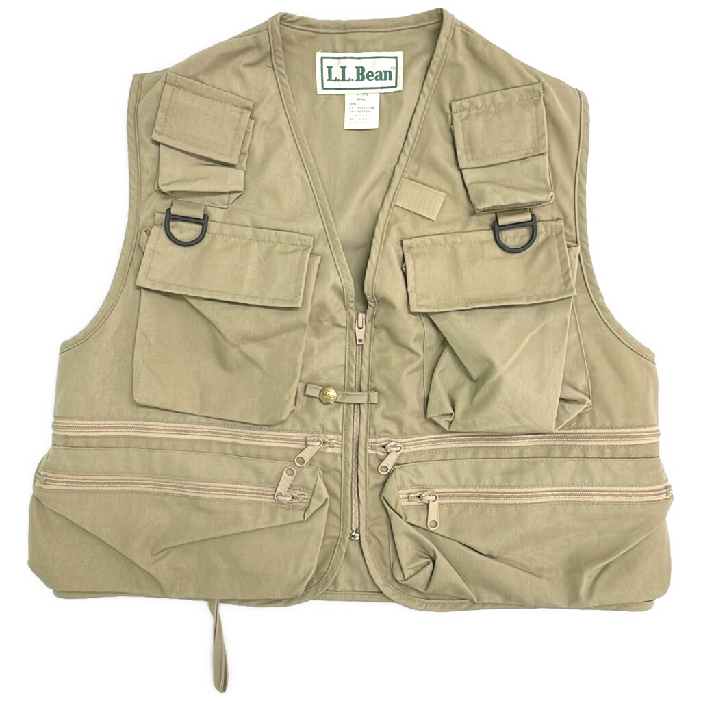 80年代 L.L.Bean エルエルビーン フィッシングベスト アウトドア ベージュ(メンズ S)中古 古着 Y5529｜YAMAHISA USEDCLOTHINGSHOP