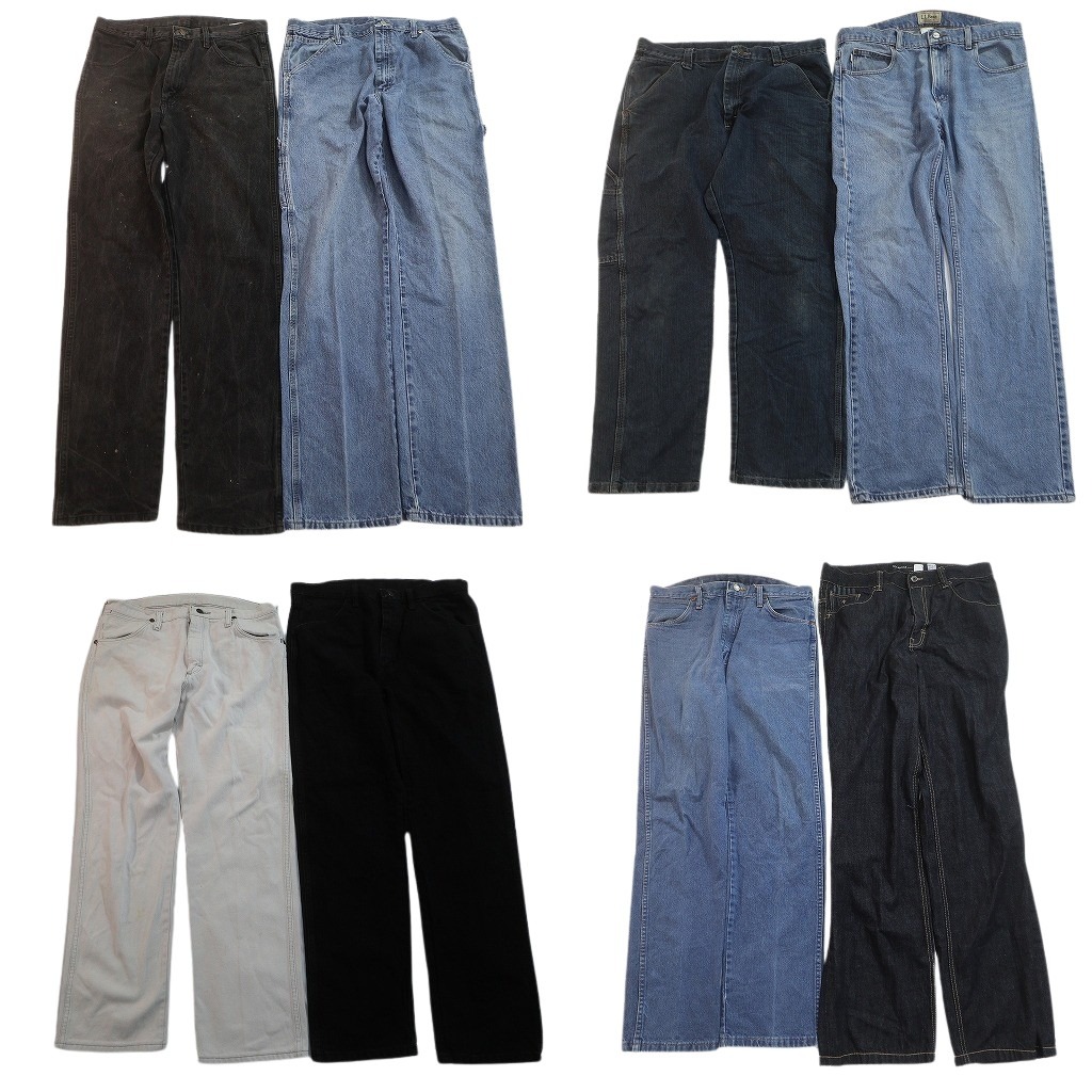 古着卸 まとめ売り ブランドMIX デニムパンツ 8枚セット ( メンズ 34 ) エルエルビーン ラングラー ラスラー 中古 古着 NF3512|YAMAHISA USEDCLOTHINGSHOP