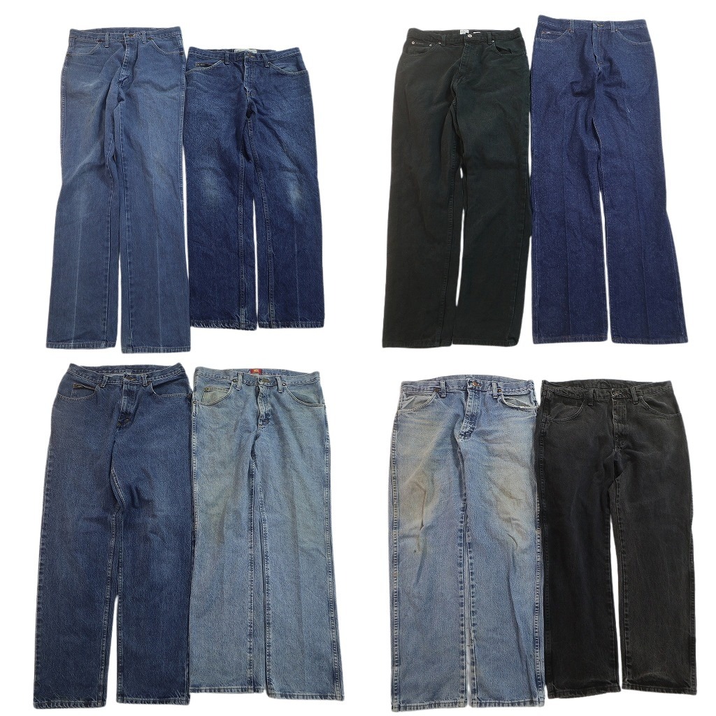 古着卸 まとめ売り ブランMIXド デニムパンツ 8枚セット ( メンズ 34 ) Lee ラングラー カルバンクライン 中古 古着 NF3518|YAMAHISA USEDCLOTHINGSHOP