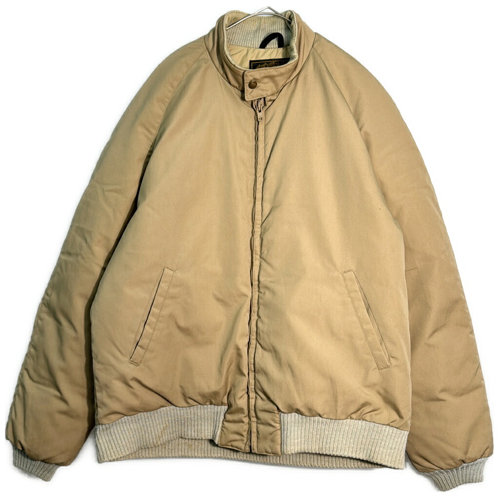 70年代 Eddie Bauer エディーバウアー ALL PURPOSE ダウンジャケット ヴィンテージ アウトドア ベージュ (メンズ L)中古 古着 Y5581｜YAMAHISA USEDCLOTHINGSHOP