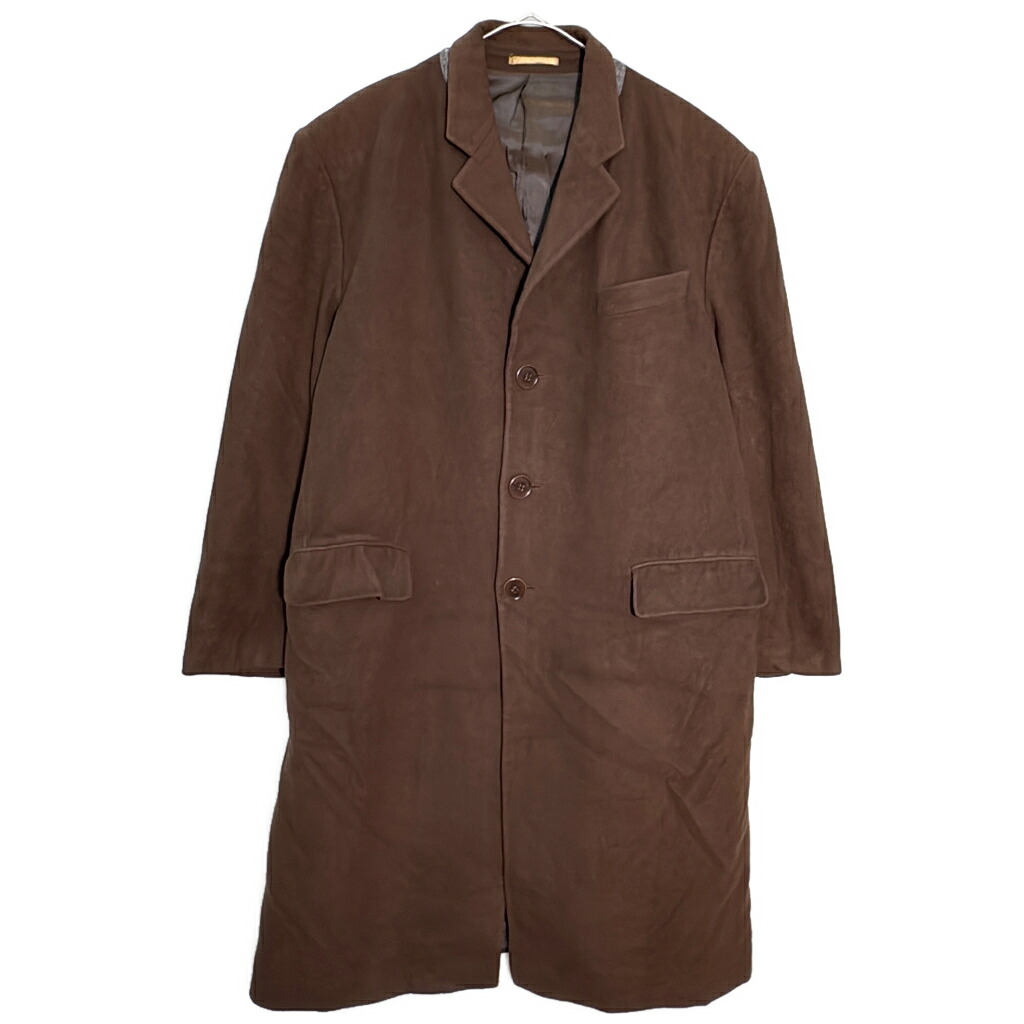 YVES SAINT LAURENT イヴ サンローラン ウールカシミヤ チェスターコート ブラウン(メンズ M相当)中古 古着 Y5644｜YAMAHISA USEDCLOTHINGSHOP