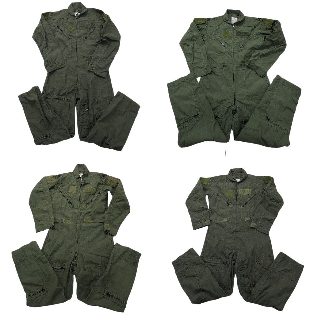 古着卸 まとめ売り ミリタリー オールインワン つなぎ 4枚セット ( メンズ 36 ) U.S.ARMY U.S.AIR FORCE 中古 古着 NF3585｜YAMAHISA USEDCLOTHINGSHOP