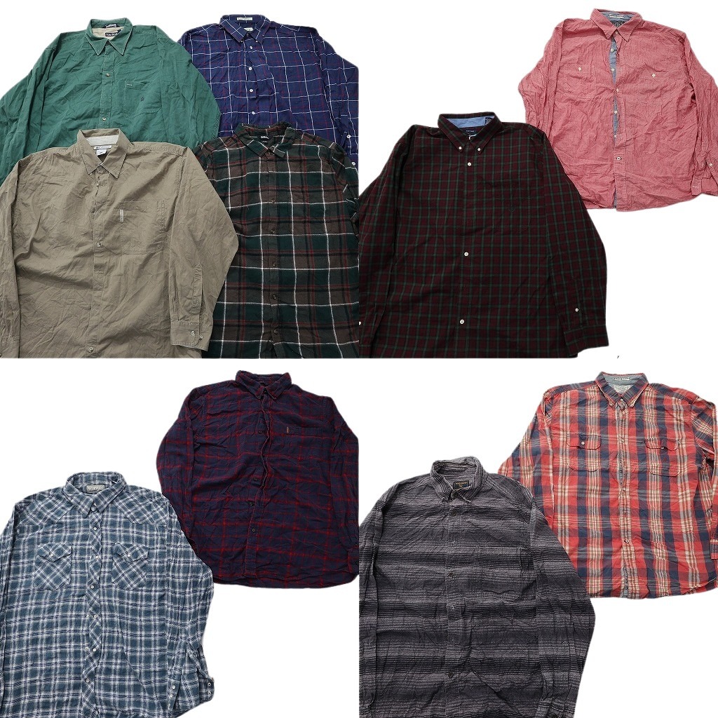 古着卸 まとめ売り ブランド 長袖シャツ 10枚セット ( メンズ 2XL ) コロンビア ノーティカ 小文字タグ チャップス 中古 古着 NF3963|YAMAHISA USEDCLOTHINGSHOP