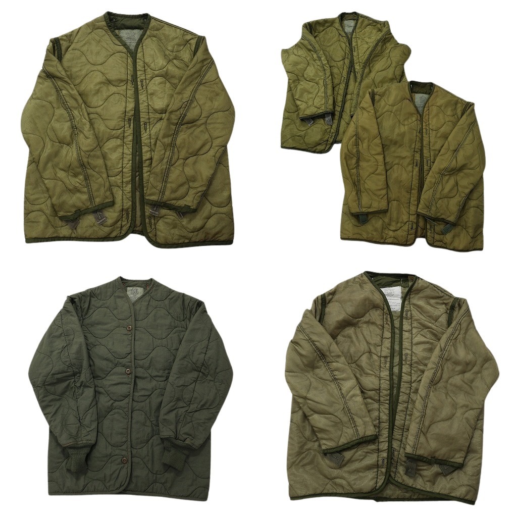 古着卸 まとめ売り ミリタリー ライナー 5枚セット ( メンズ XS/S ) オリーブ ジャケット キルティング 中古 古着 NF3746｜YAMAHISA USEDCLOTHINGSHOP