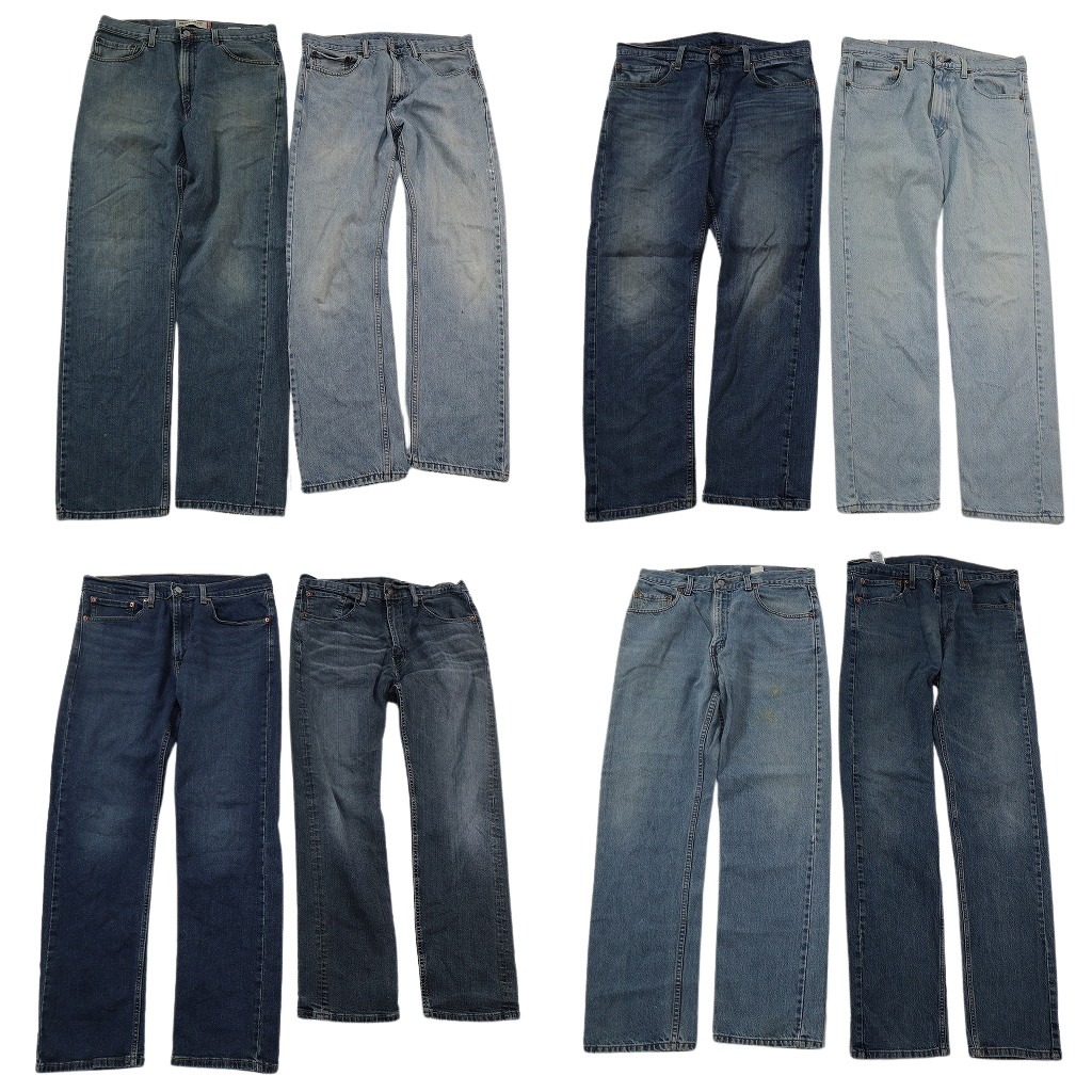 古着卸 まとめ売り リーバイス 505 デニムパンツ 8枚セット ( メンズ 34 ) テーパード ジッパーフライ 中古 古着 NF4106|YAMAHISA USEDCLOTHINGSHOP