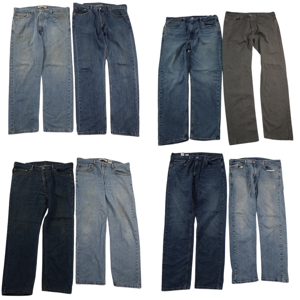 古着卸 まとめ売り リーバイス 505 デニムパンツ 8枚セット ( メンズ 38 ) テーパード ジッパーフライ 中古 古着 NF4111|YAMAHISA USEDCLOTHINGSHOP