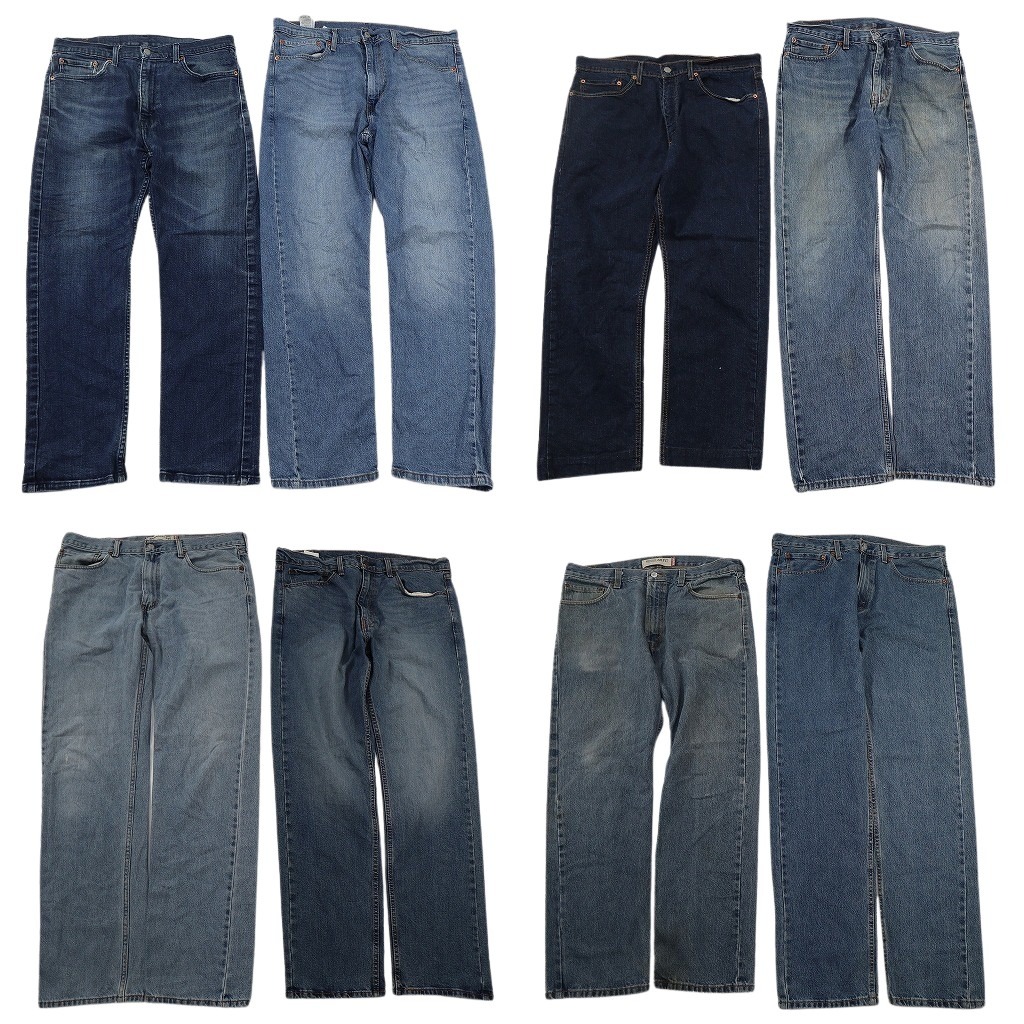 古着卸 まとめ売り リーバイス 505 デニムパンツ 8枚セット ( メンズ 36 ) テーパード　ジッパーフライ 中古 古着 NF4116｜YAMAHISA USEDCLOTHINGSHOP