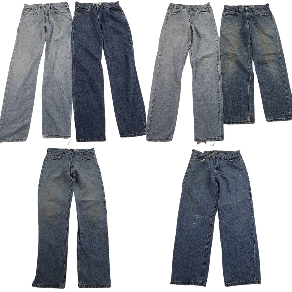 古着卸 まとめ売り リーバイス 550・560 デニムパンツ 6枚セット ( メンズ 32/33 ) ワイド リラックス ジッパーフライ 中古 古着 NF4138｜YAMAHISA USEDCLOTHINGSHOP