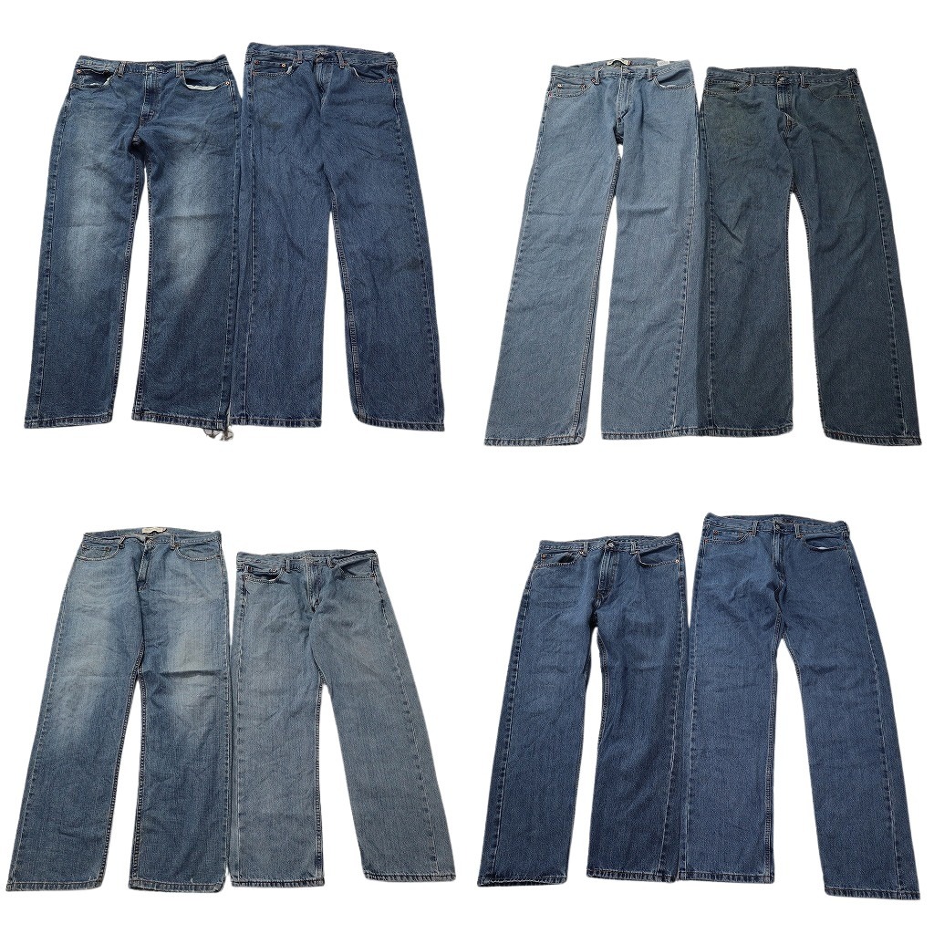 古着卸 まとめ売り リーバイス 505 デニムパンツ 8枚セット ( メンズ 38 ) テーパード　ジッパーフライ 中古 古着 NF4145｜YAMAHISA USEDCLOTHINGSHOP 9,990円