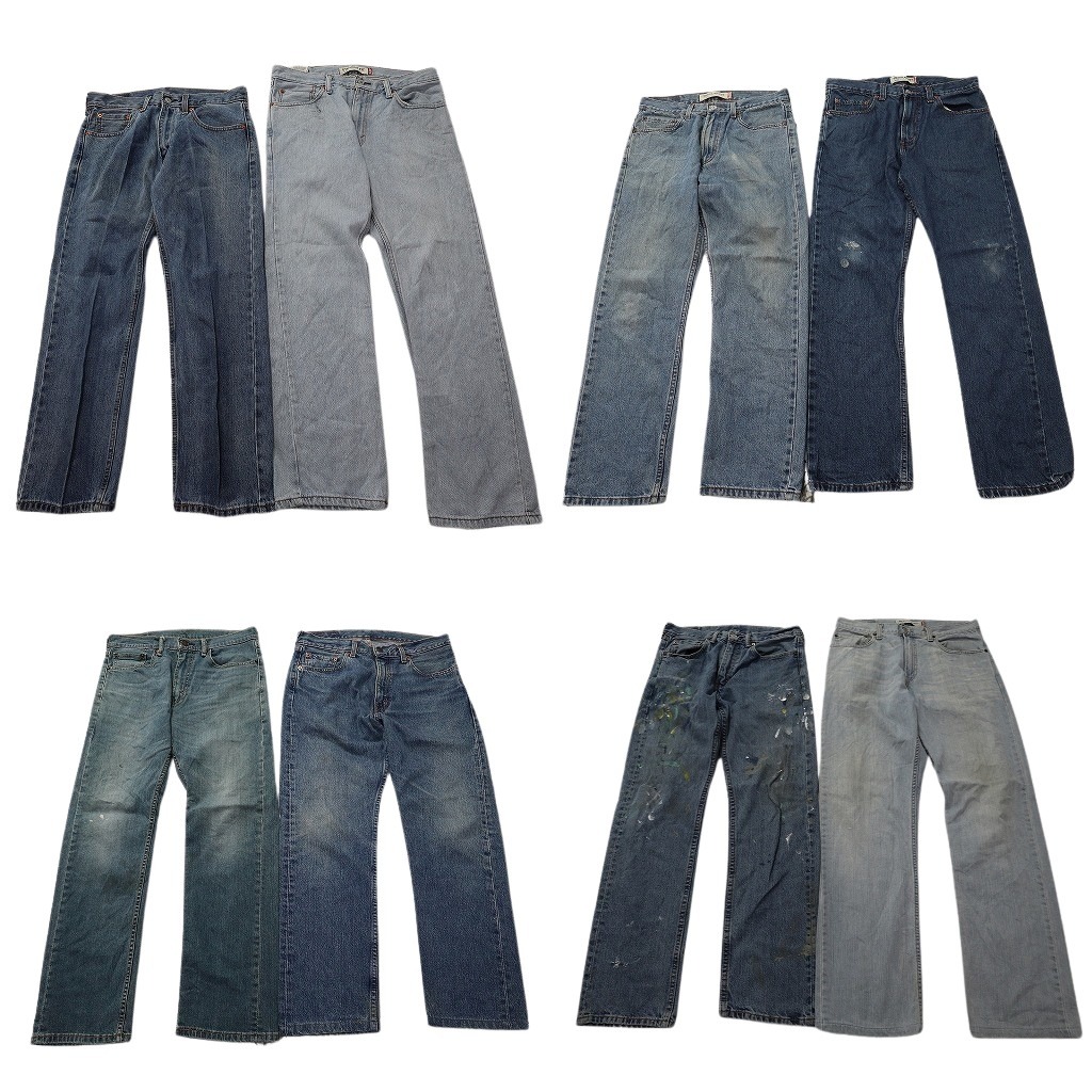 古着卸 まとめ売り リーバイス 505 デニムパンツ 8枚セット ( メンズ 32 ) テーパード ジッパーフライ 中古 古着 NF4156|YAMAHISA USEDCLOTHINGSHOP
