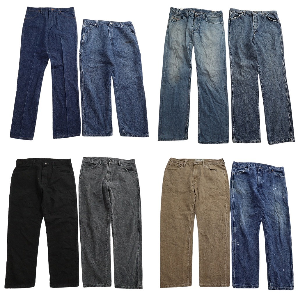 古着卸 まとめ売り ブランド デニムパンツ 8枚セット ( メンズ 36 ) ラングラー ラスラー ディーゼル 中古 古着 NF4271|YAMAHISA USEDCLOTHINGSHOP